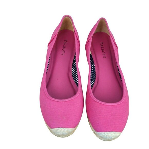 Talbots Womens Pink Canvas Espadrilles Flats Size 9.5 - Picture 1 of 9